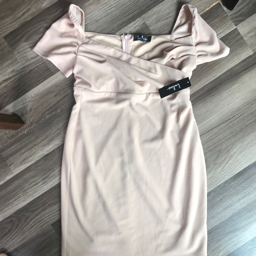Lulus light pink off shoulder mini prom dress brand new size medium
